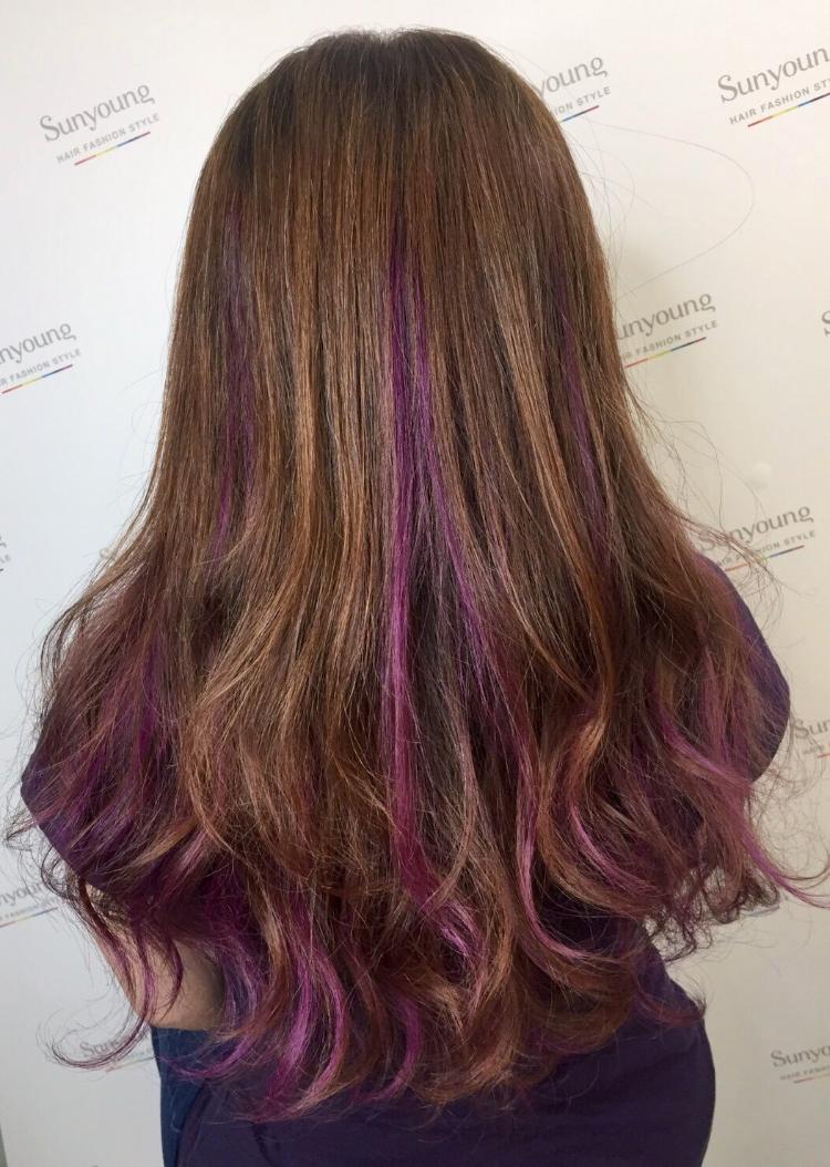 冷紫色挑染卷度时尚亮眼